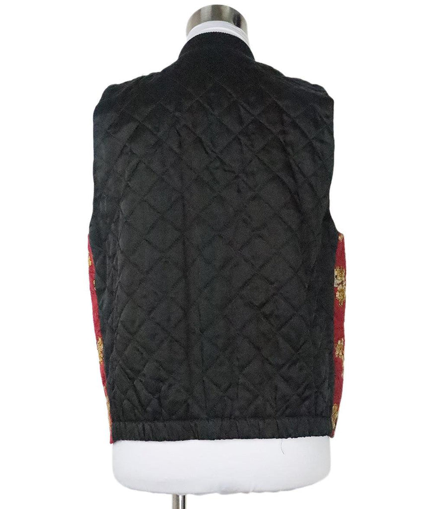 Dries Van Noten Red & Gold Applique Vest 2