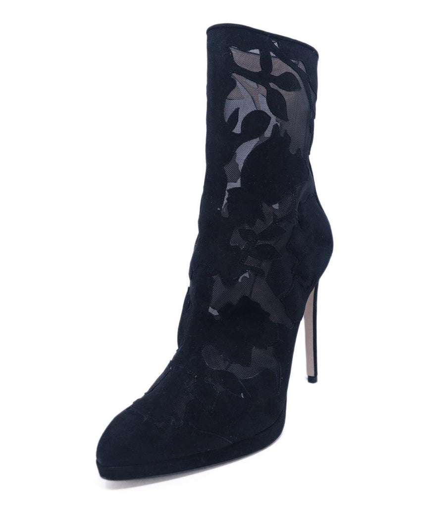 Elie Saab Black Cutout Booties 