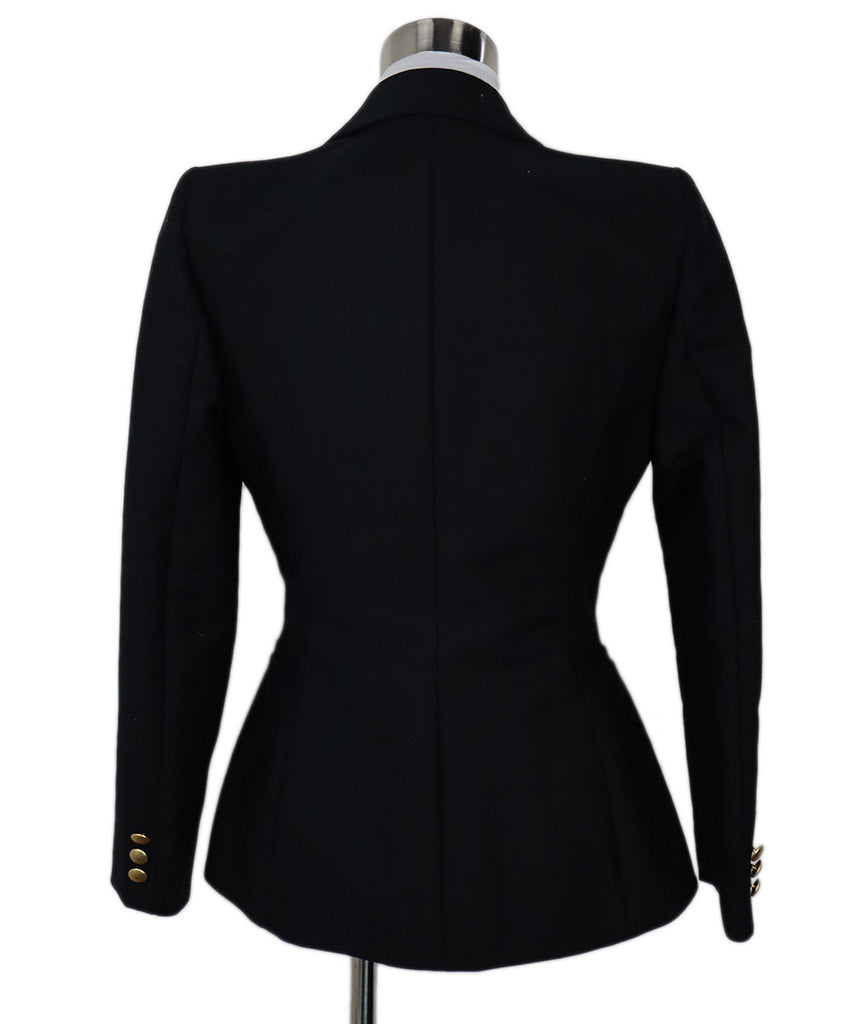 Elie Saab Black Cotton & Satin Blazer 2