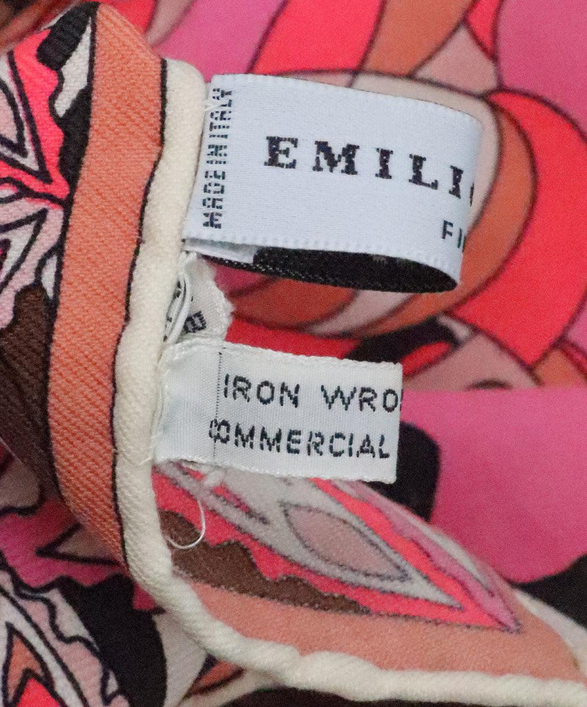 Emilio Pucci Pink & Brown Print Wool Scarf 4