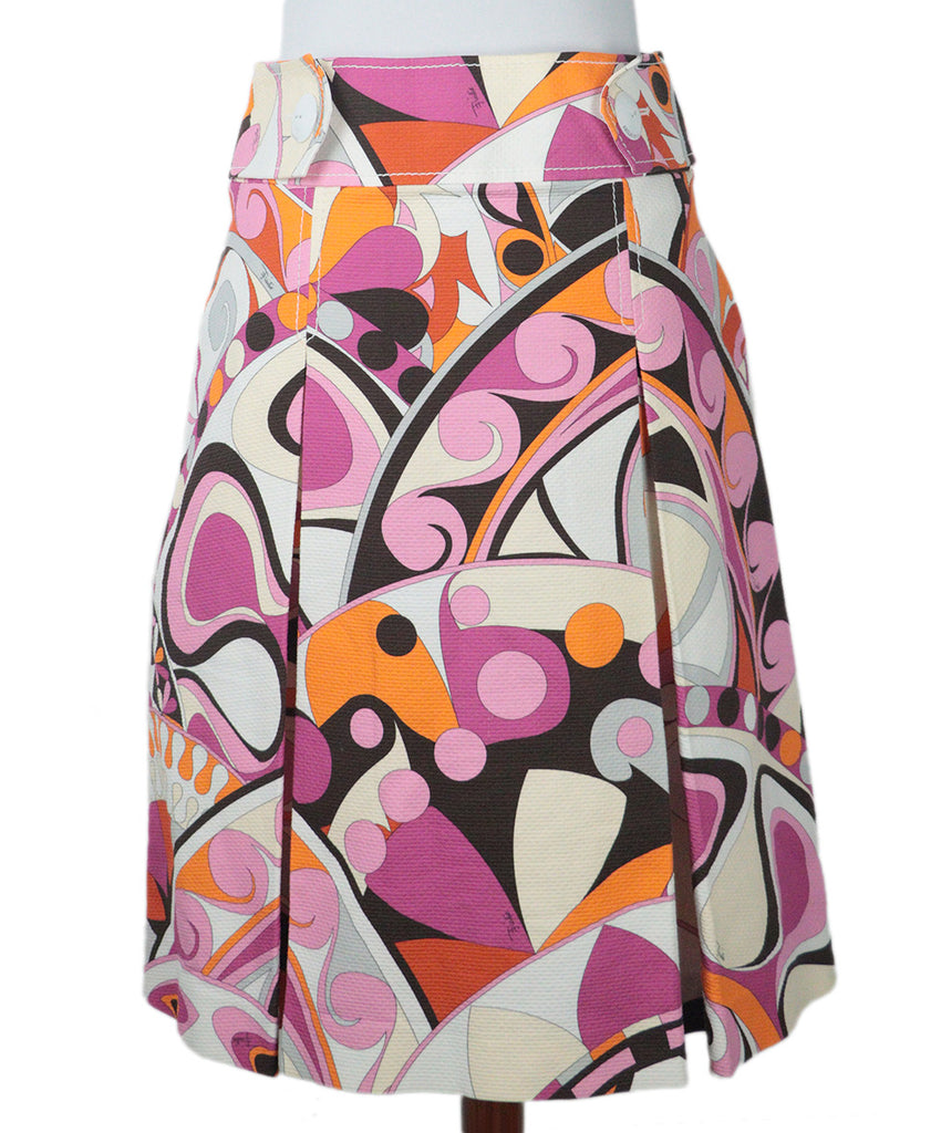 Emilio Pucci Pink & Brown Print Skirt 