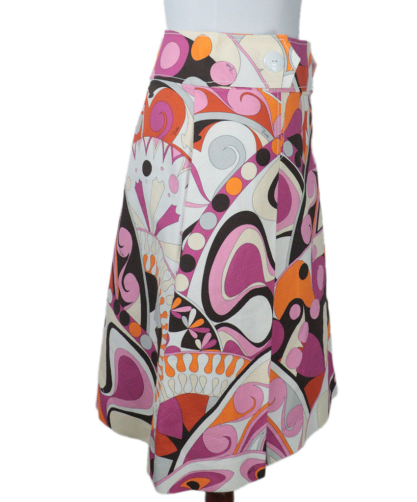 Emilio Pucci Pink & Brown Print Skirt 1