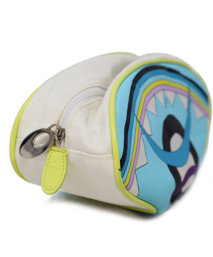 Emilio Pucci Aqua & White Print Cosmetic Bag 1