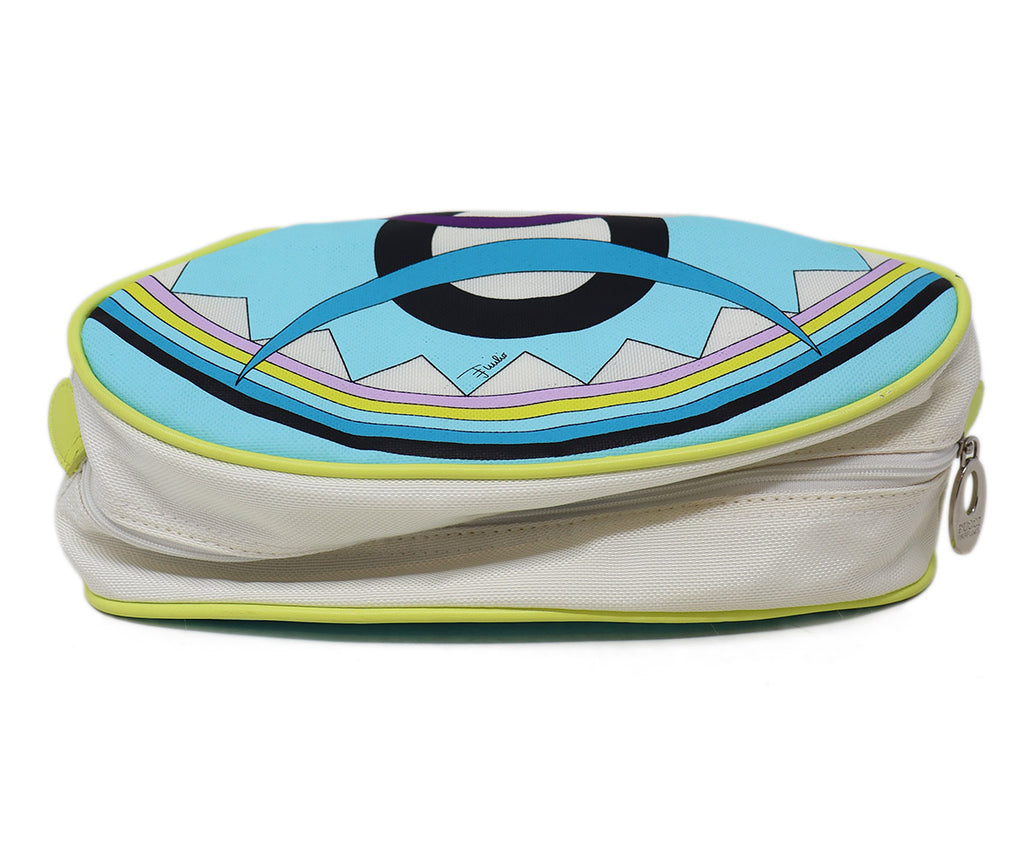 Emilio Pucci Aqua & White Print Cosmetic Bag 4