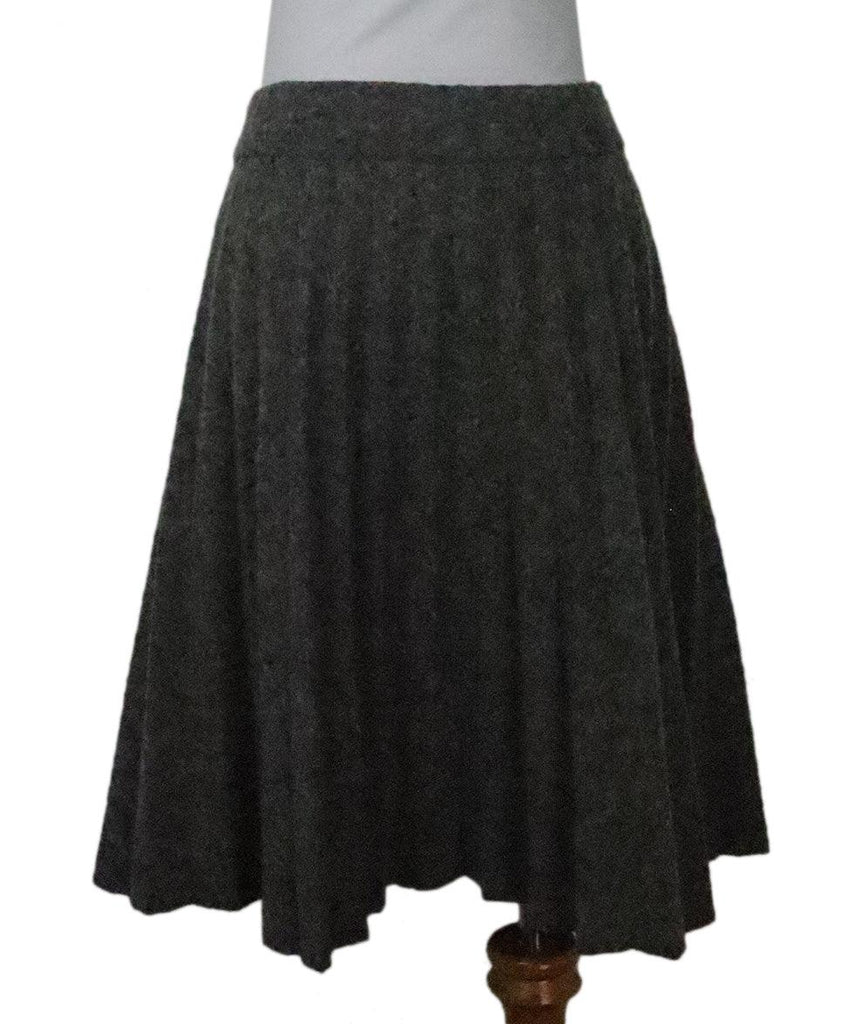 Emporio Armani Grey Pleated Wool Skirt 