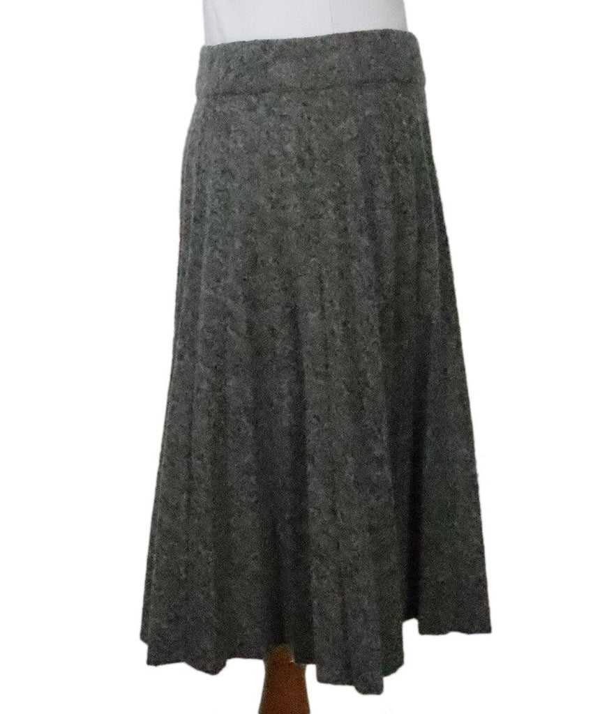 Emporio Armani Grey Pleated Wool Skirt 1