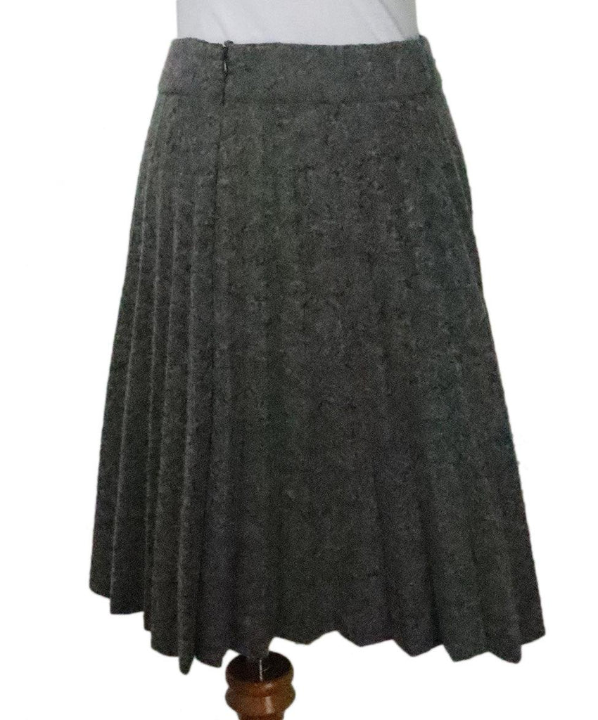 Emporio Armani Grey Pleated Wool Skirt 2