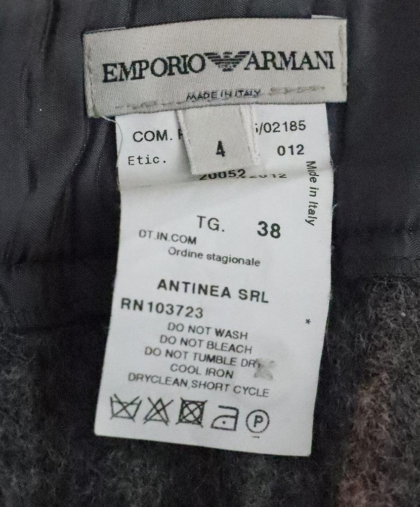 Emporio Armani Grey Pleated Wool Skirt 3