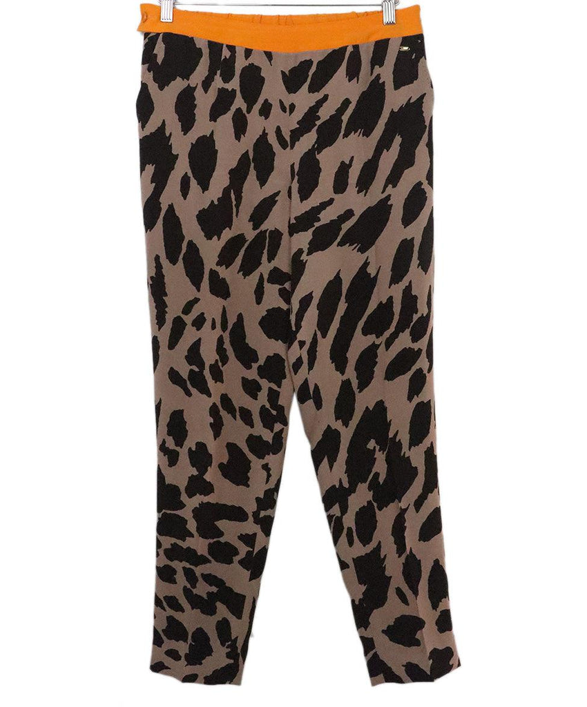 Escada Brown & Orange Animal Print Pants sz 6 - Michael's Consignment NYC