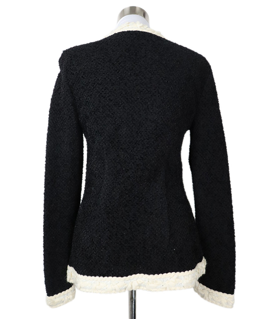 Escada Black & Ivory Trim Cardigan 2