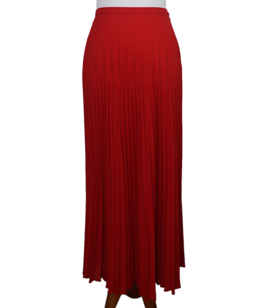 Escada Red Pleated Polyester Skirt 