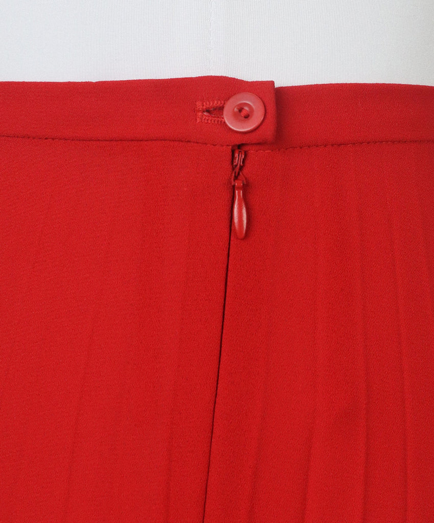 Escada Red Pleated Polyester Skirt 4