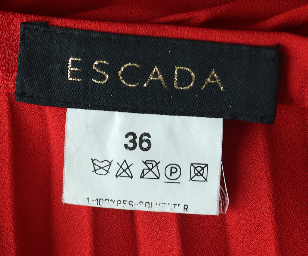 Escada Red Pleated Polyester Skirt 3