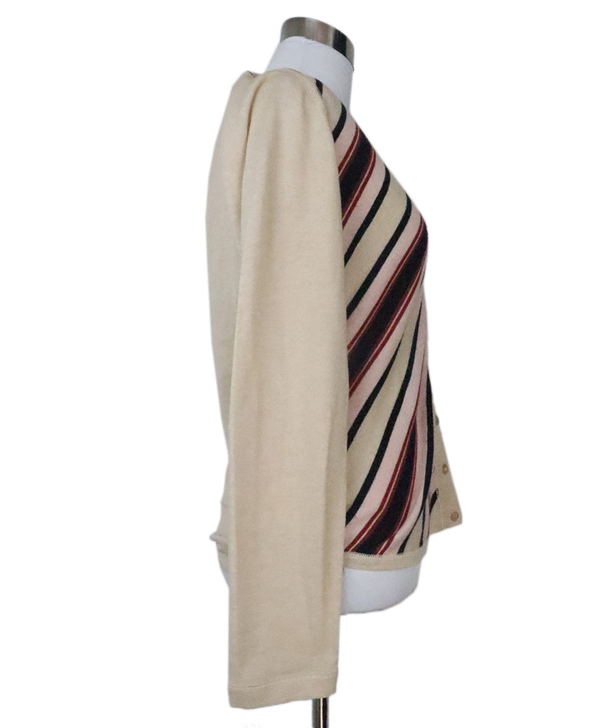 Escada Sport Beige & Purple Striped Cardigan 1