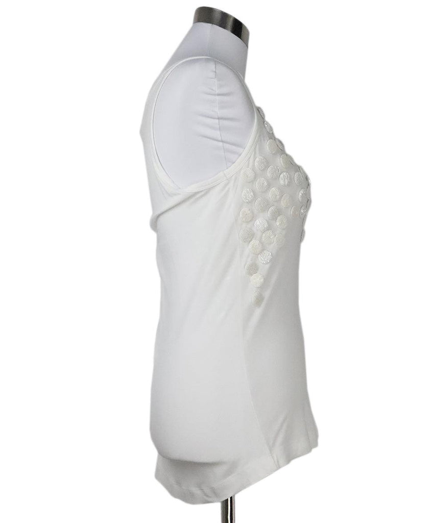 Escada White Beaded Tank Top sz 6 - Michael's Consignment NYC