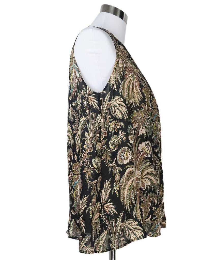 Etro Black Floral Print Blouse sz 10 - Michael's Consignment NYC