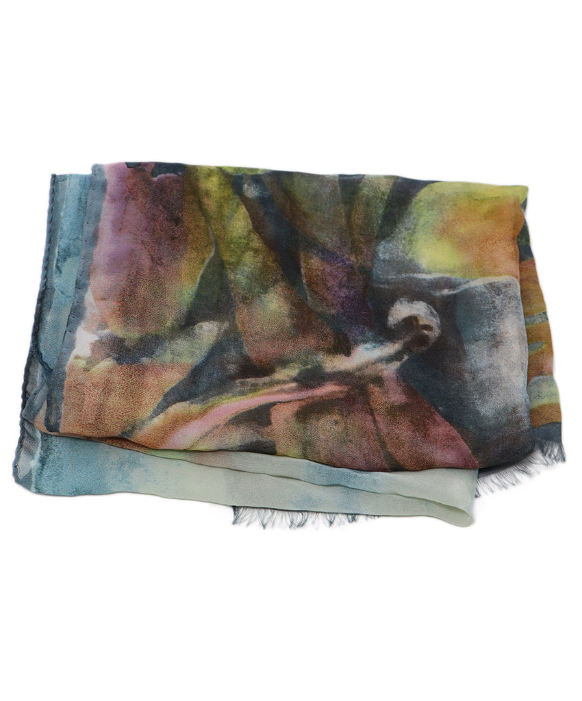 Etro Multicolor Print Silk Scarf 1