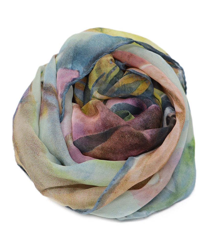 Etro Multicolor Print Silk Scarf 