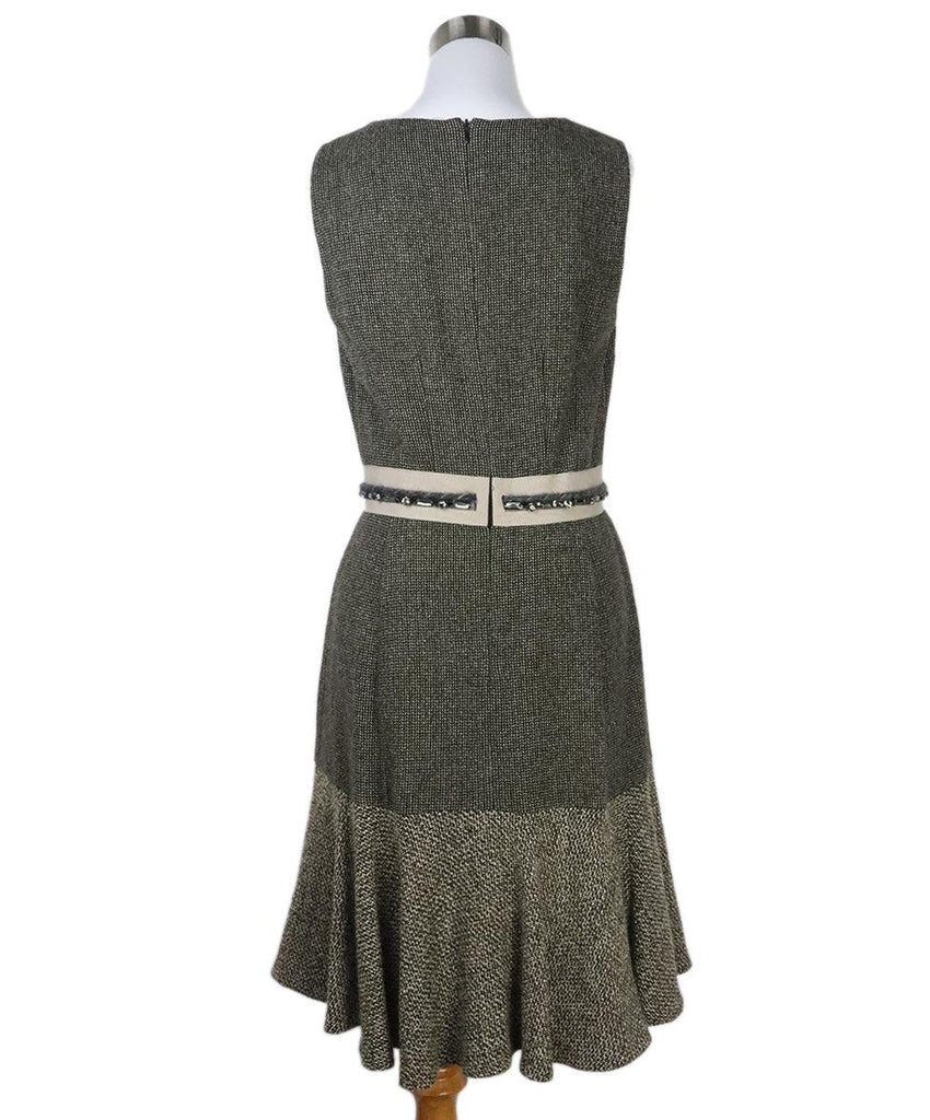 Etro Brown & Beige Wool Dress w/ Rhinestone Trim sz 6 - Michael's Consignment NYC