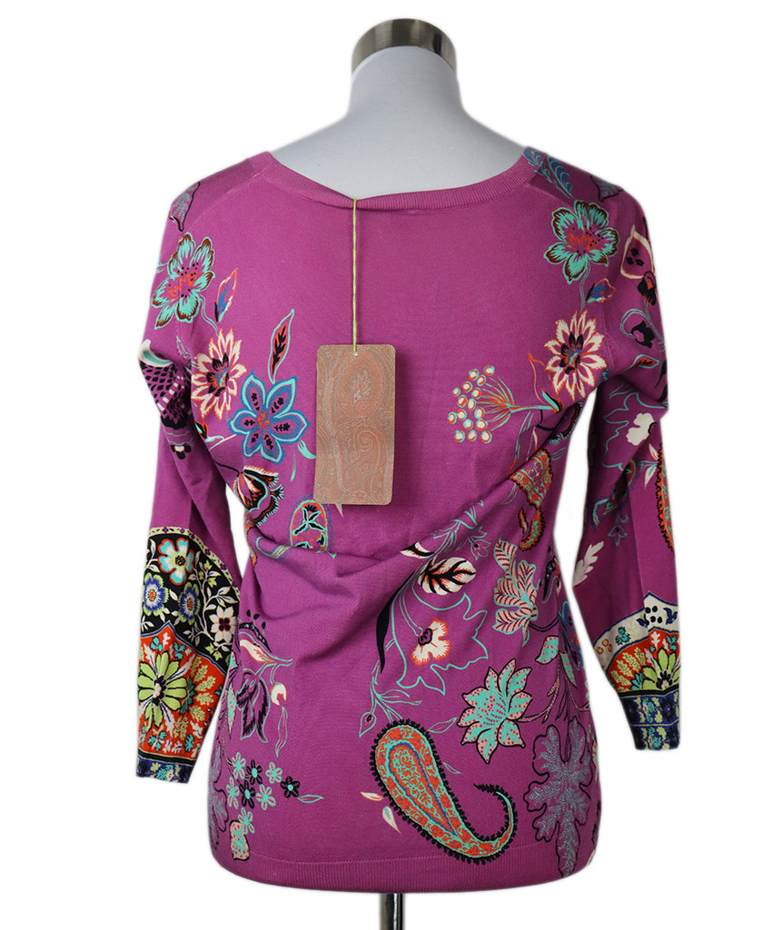 Etro Purple & Multi Print Silk Sweater 2