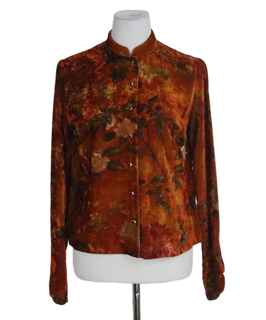 Etro Rust Orange Velvet Top sz 8 - Michael's Consignment NYC