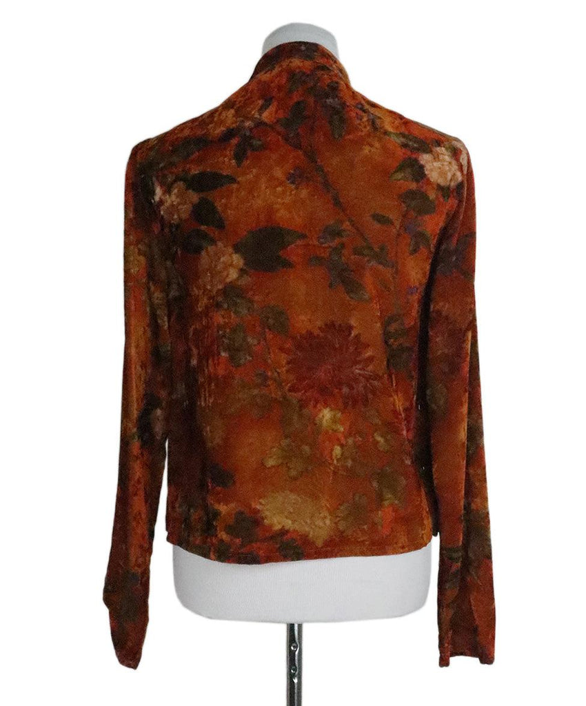 Etro Rust Orange Velvet Top sz 8 - Michael's Consignment NYC