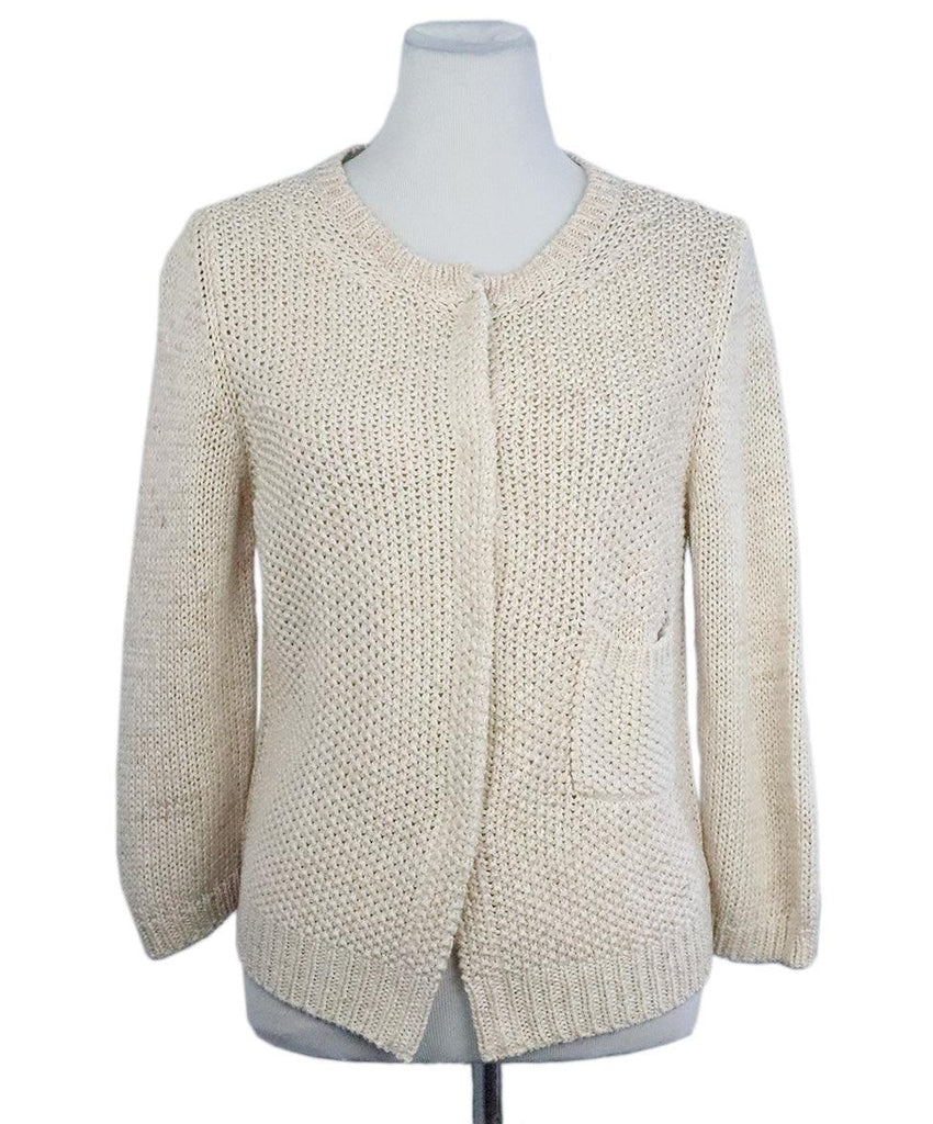 Fabiana Filippi Beige Knit Cardigan sz 6 - Michael's Consignment NYC