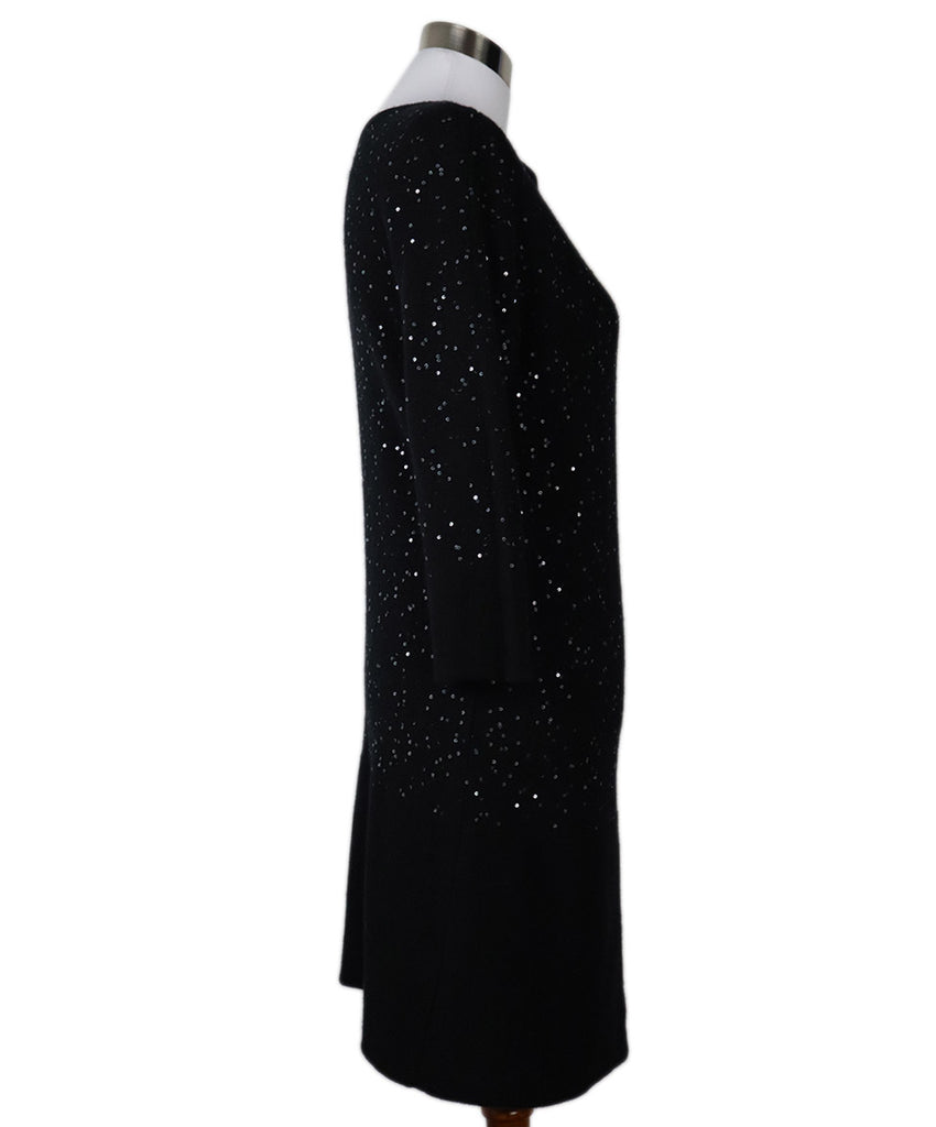 Fabiana Filippi Black Cashmere Sequin Dress 1