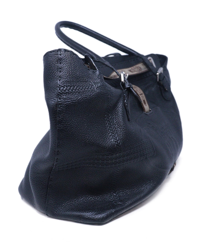 Fendi Black Grained Leather Tote 1