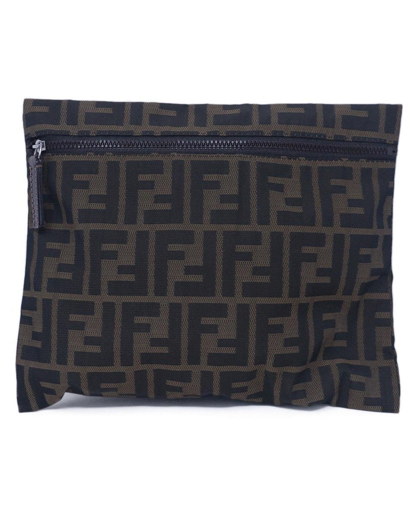 Fendi Black & Brown Logo Cosmetic Bag 