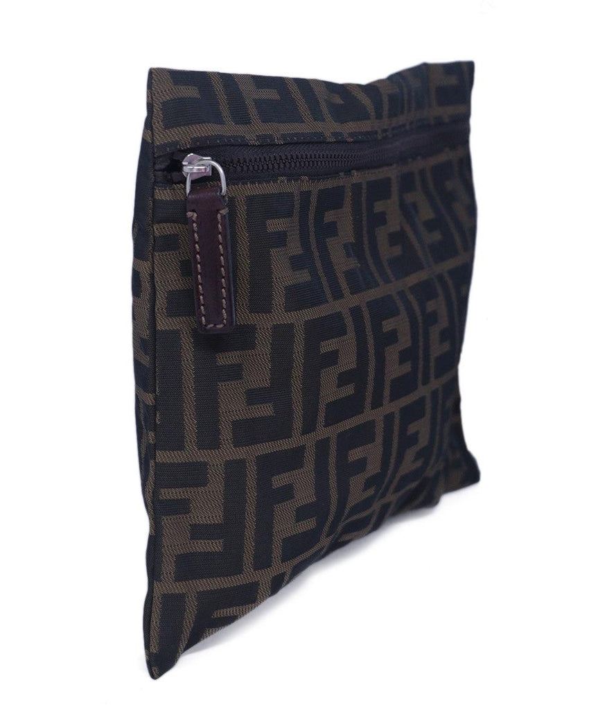 Fendi Black & Brown Logo Cosmetic Bag 1