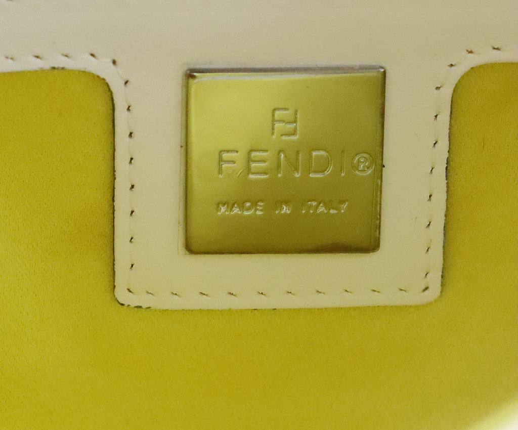 Fendi Ivory Woven Raffia Baguette Bag 8