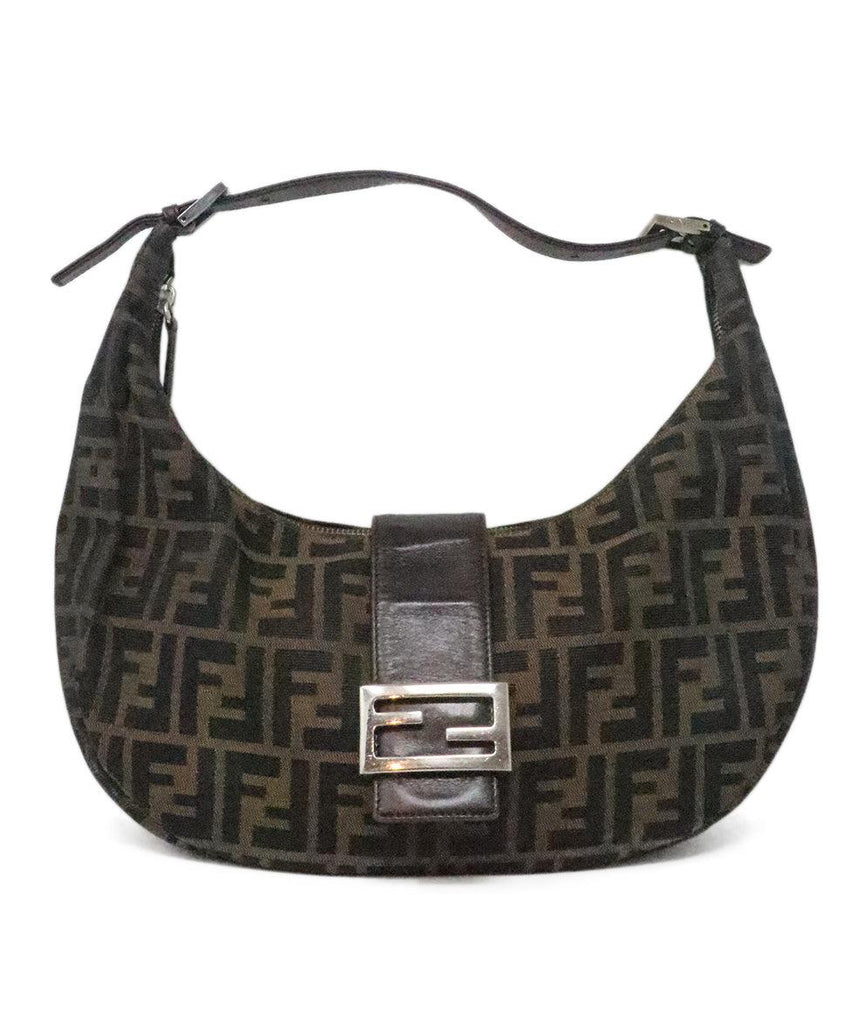 Fendi Brown & Black Monogram Croissant Shoulder Bag 