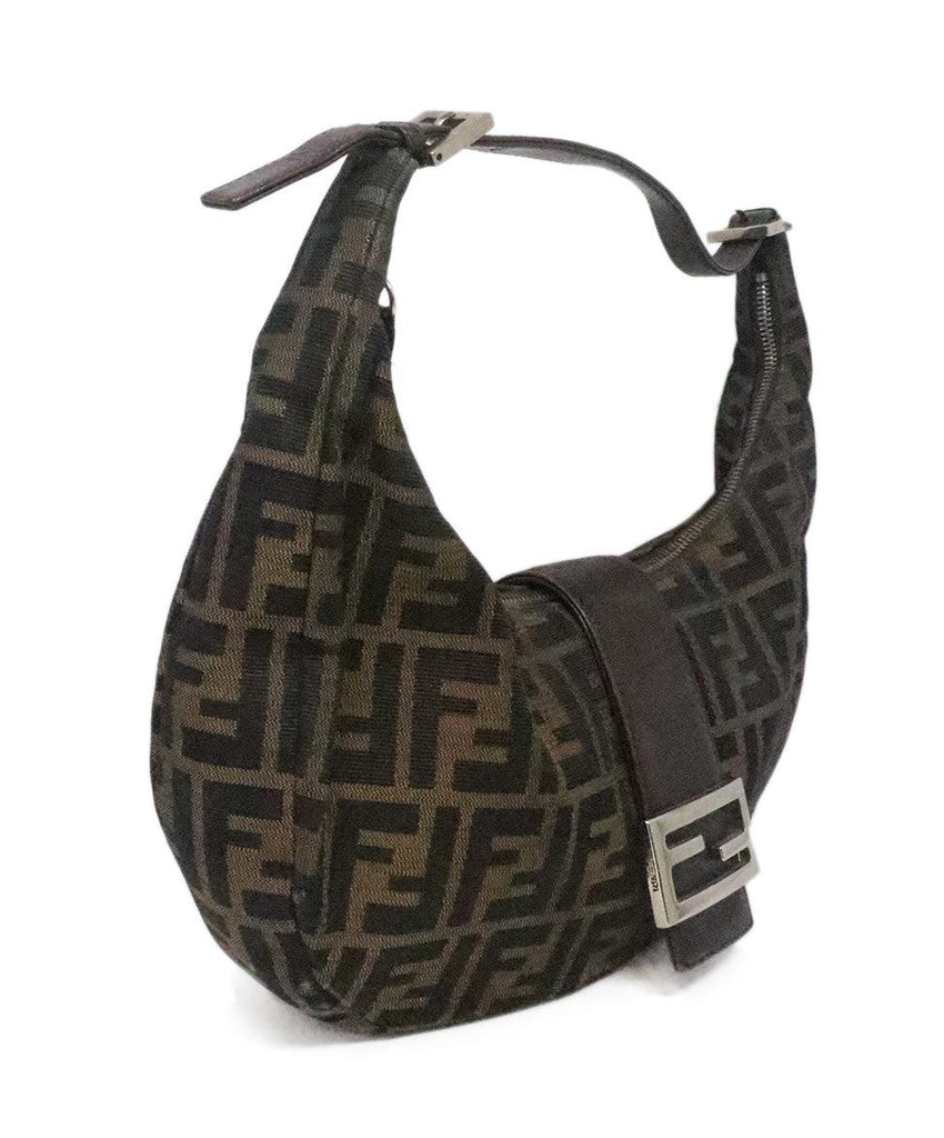 Fendi Brown & Black Monogram Croissant Shoulder Bag 1