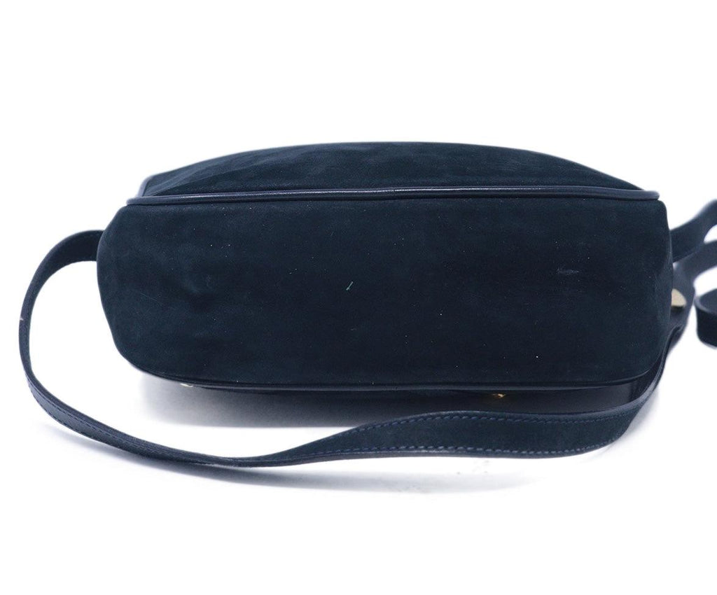 Ferragamo Vintage Black & Navy Suede Crossbody 3