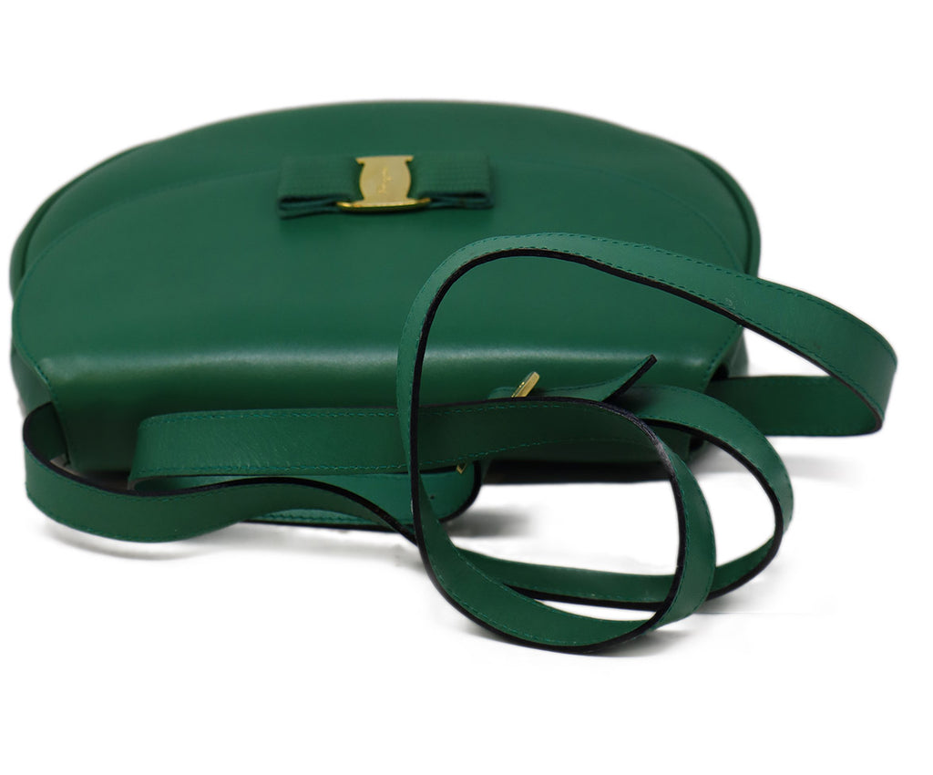 Ferragamo Green Leather Shoulder Bag 4