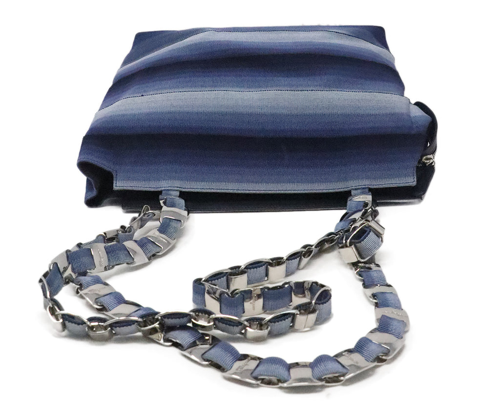 Ferragamo Blue Grosgrain Shoulder Bag 4