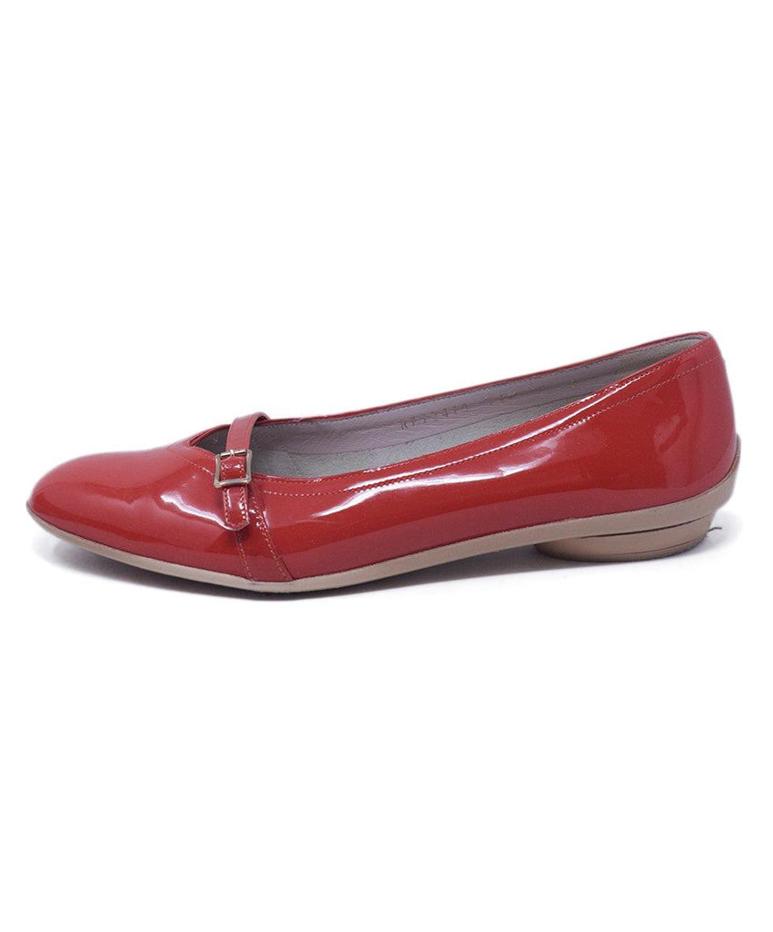 Ferragamo Orange Patent Leather Flats 1