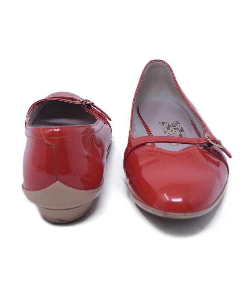 Ferragamo Orange Patent Leather Flats 2