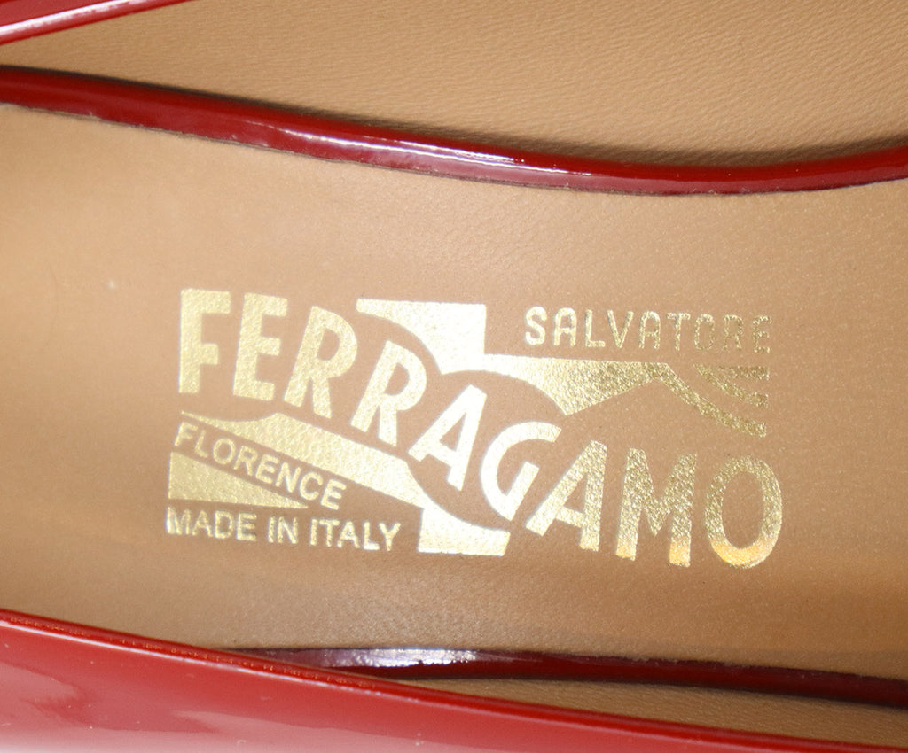 Ferragamo Red Patent Leather Bow Heels 5