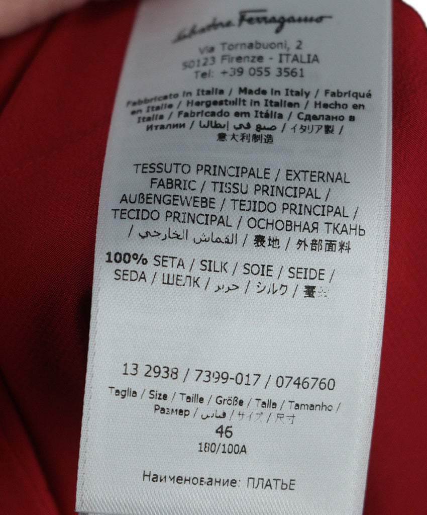 Ferragamo Red Silk Dress 4