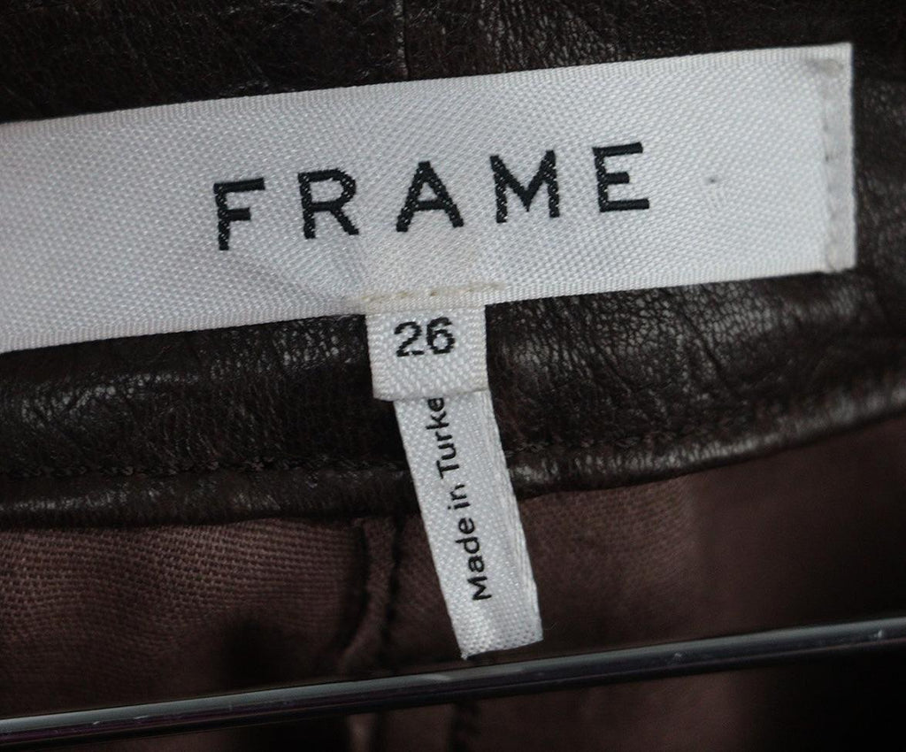 Frame Brown Pressed Leather Pants 2