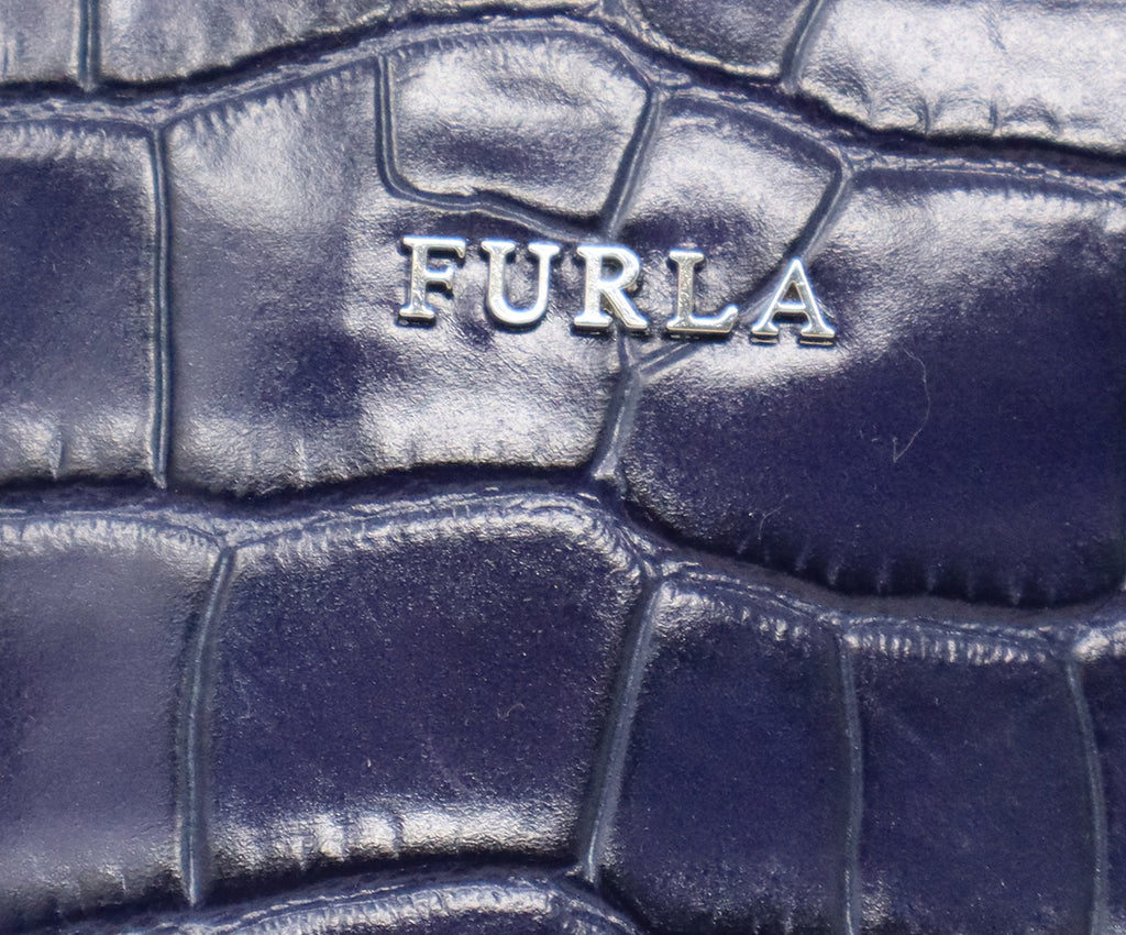 Furla Purple Pressed Leather Tote 10