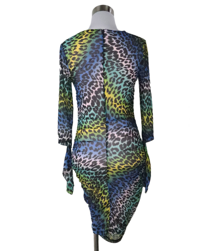 Ganni Blue & Yellow Animal Print Dress 2