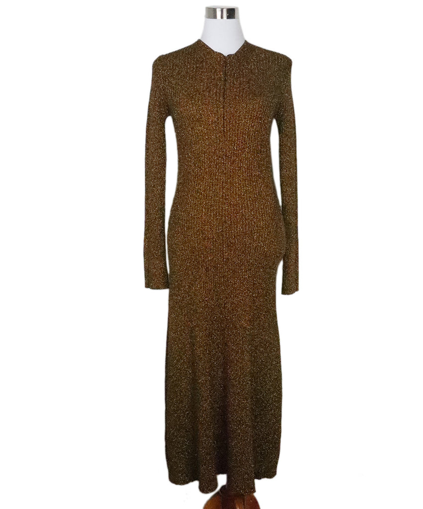 Ganni Bronze Lurex Dress 