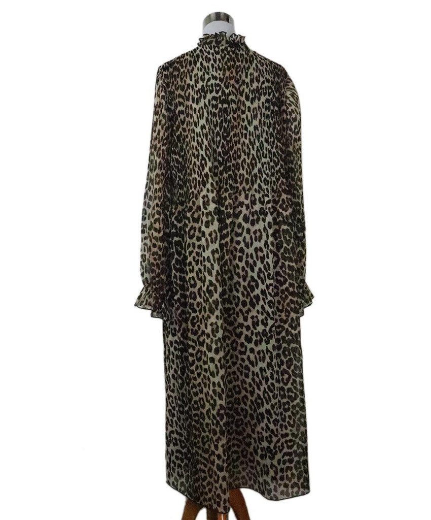 Ganni Pleated Leopard Print Dress 2