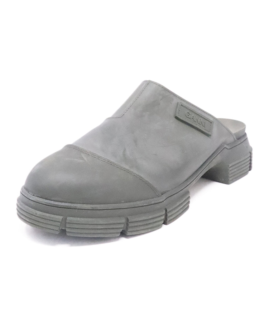 Ganni Green Rubber Clogs 