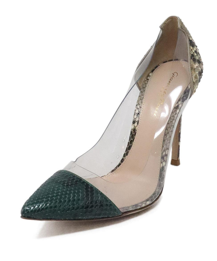 Gianvito Rossi Snakeskin Clear Heels sz 8.5 - Michael's Consignment NYC