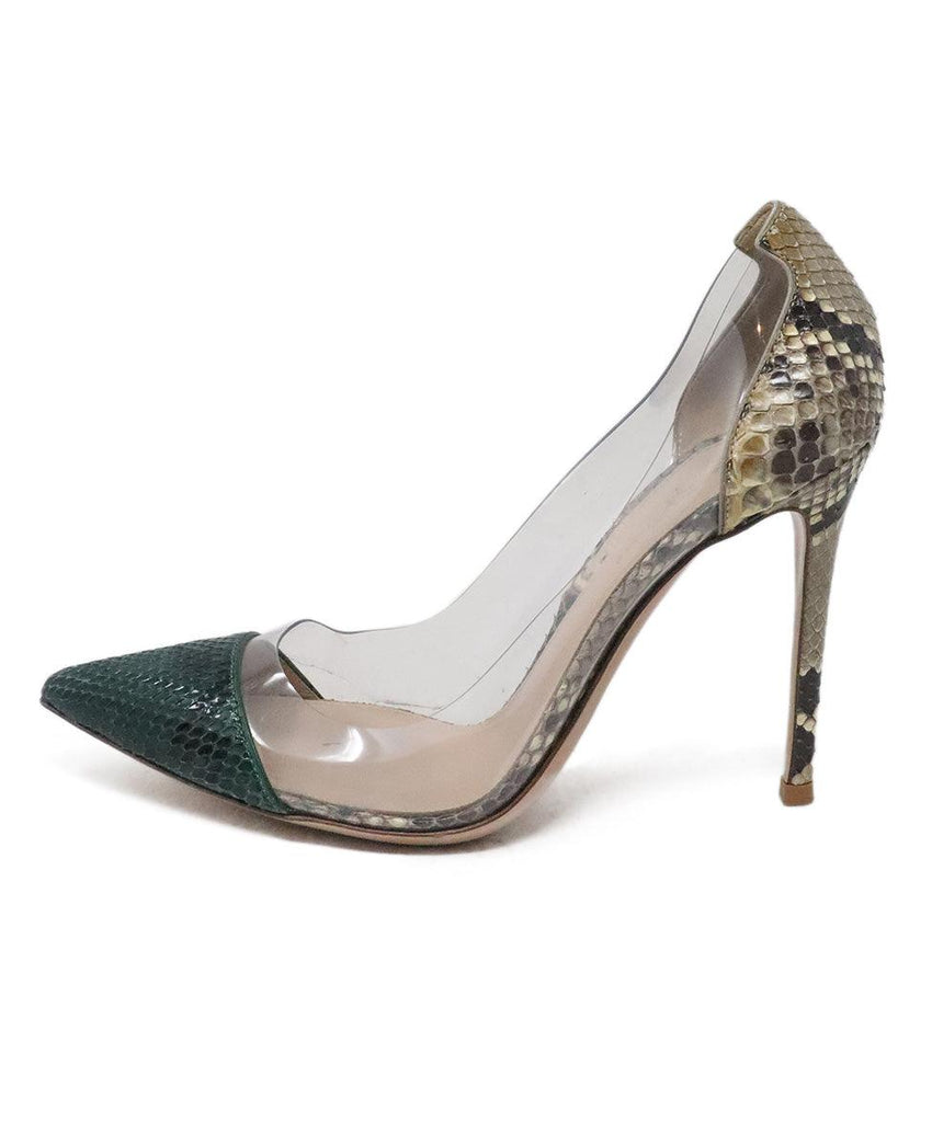 Gianvito Rossi Snakeskin Clear Heels sz 8.5 - Michael's Consignment NYC