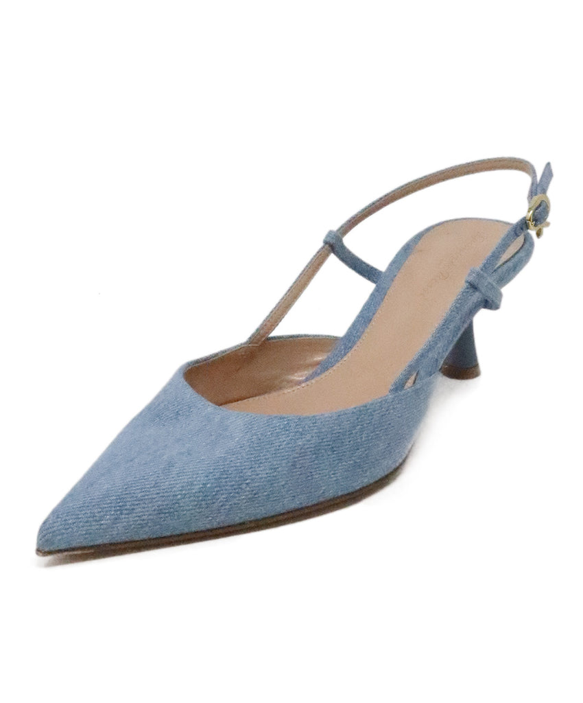 Gianvito Rossi Light Denim Sling Backs 